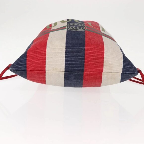 GUCCI Backpack Canvas Blue Red 473872 Auth BA7277 - Picture 7 of 16